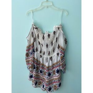 White patterned romper